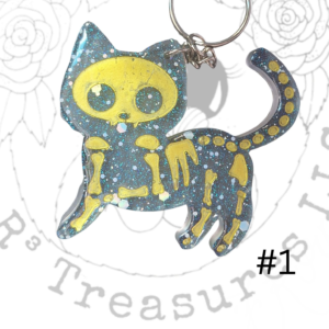 Standing Skeleton Cat Keychain-Ornament-Magnet-Gift
