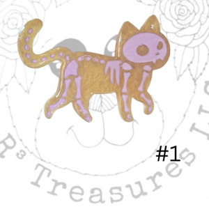 Walking Skeleton Cat Keychain-Ornament-Magnet-Gift