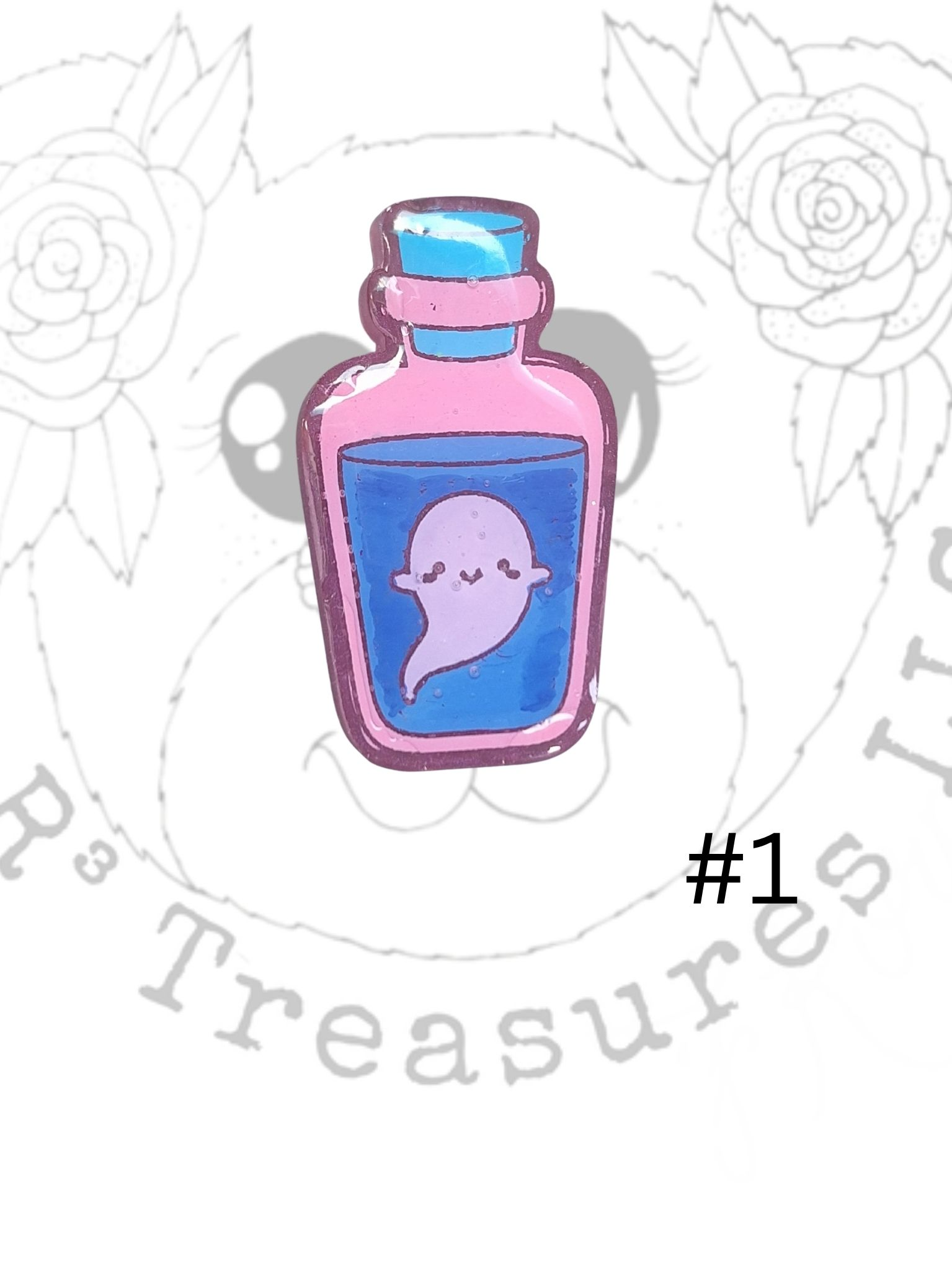 Ghost Potion Bottle Keychain-Ornament-Magnet-Gift