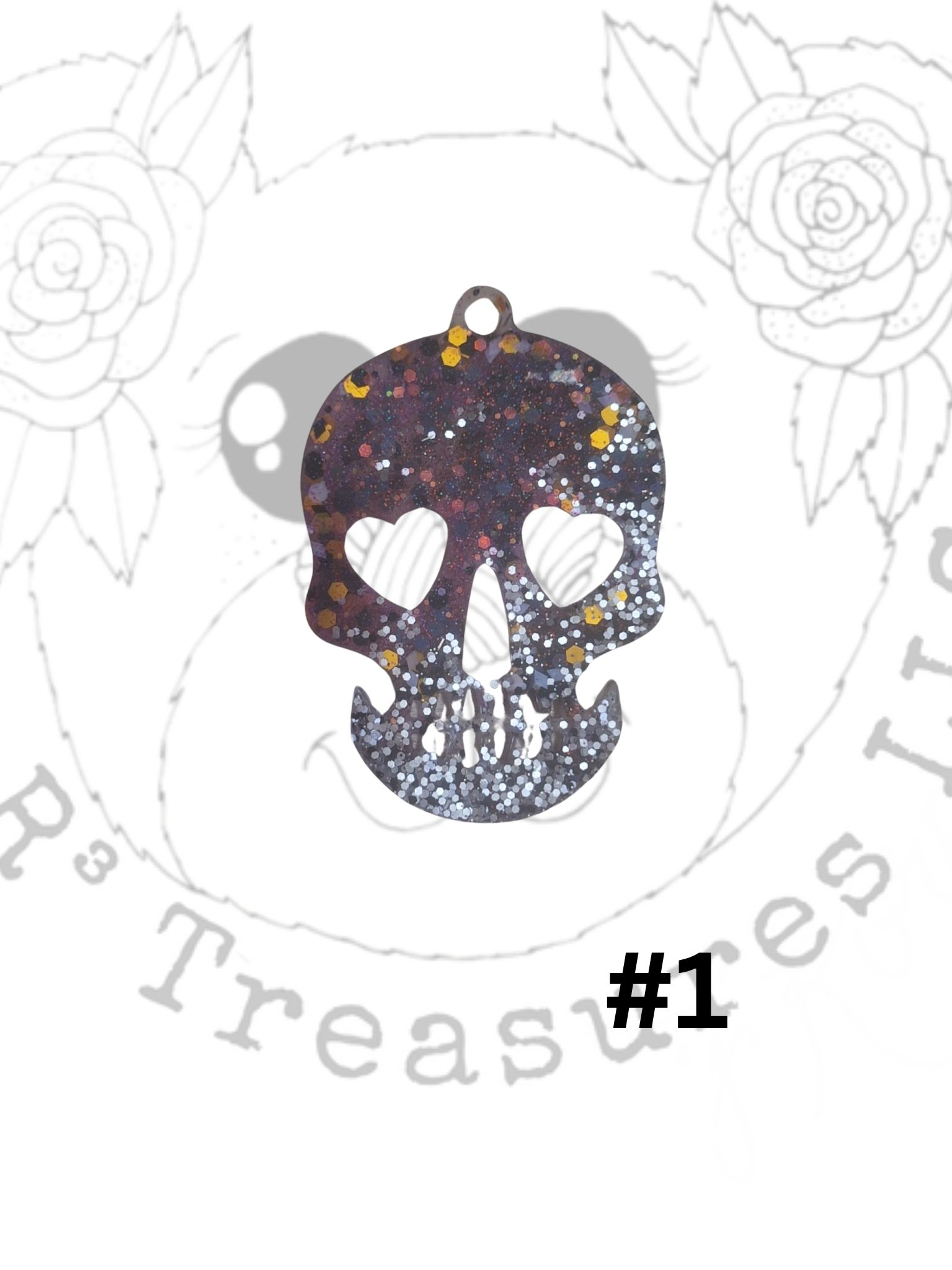 Love Eyes Skull Keychain-Ornament-Magnet-Gift