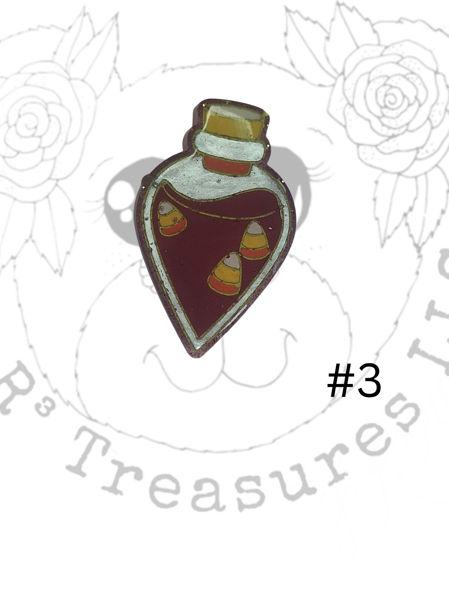 Candy Corn Potion Bottle Keychain-Ornament-Magnet-Gift