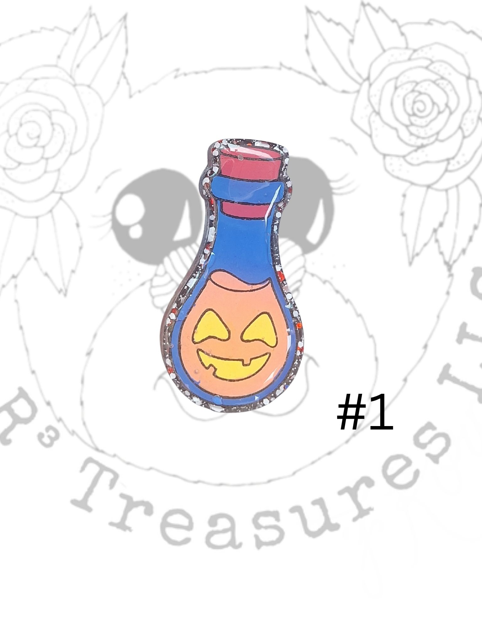 Jack-o’-lantern Potion Bottle Keychain-Ornament-Magnet-Gift
