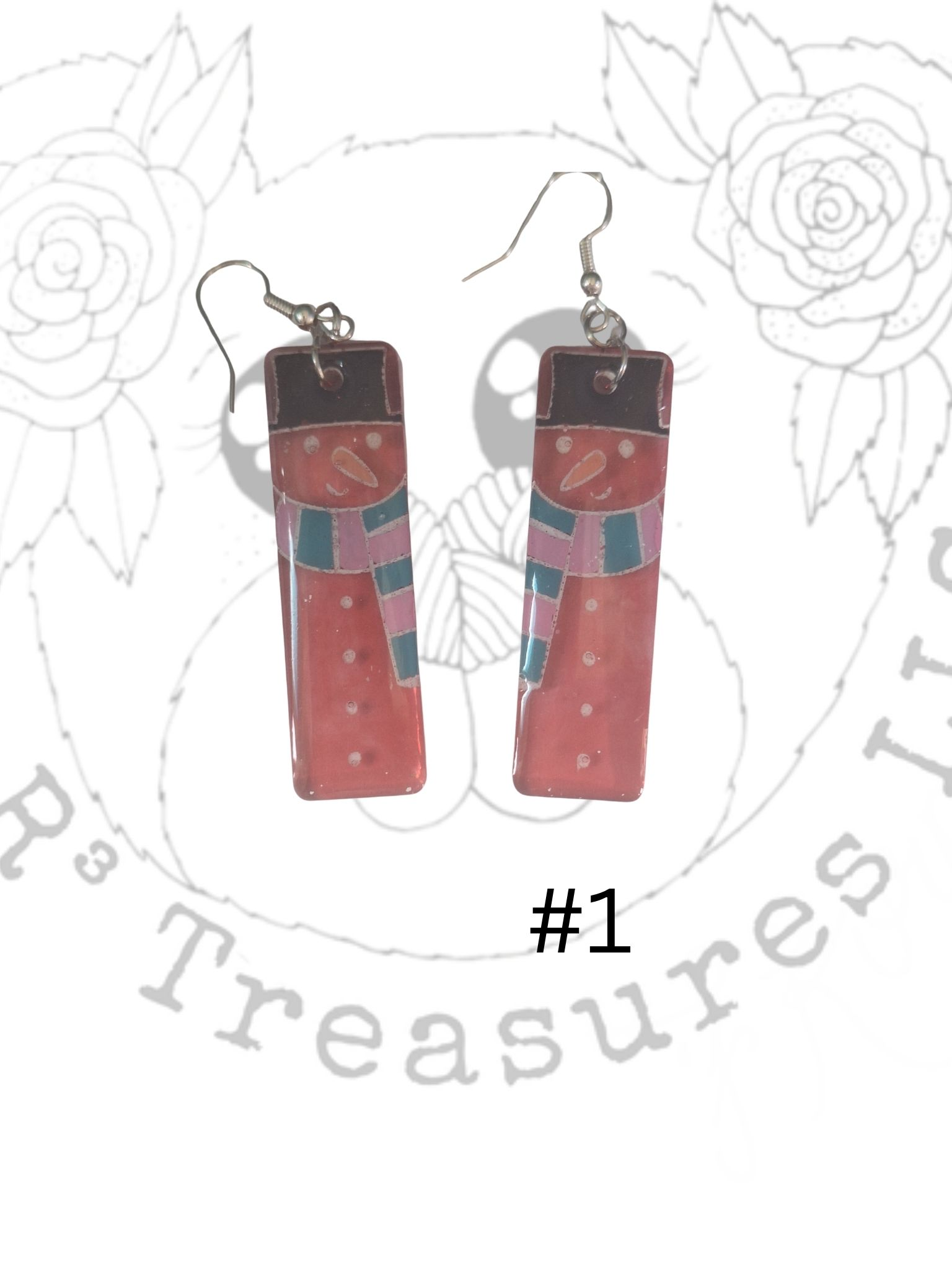 Frosty Modern Frames-Earrings- Keychain-Ornament-Magnet-Gift