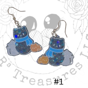 Snow Cats-Earrings- Keychain-Ornament-Magnet-Gift