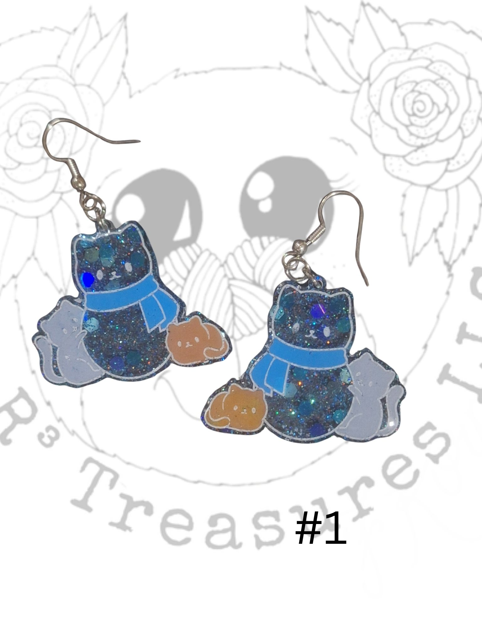Snow Cats-Earrings- Keychain-Ornament-Magnet-Gift